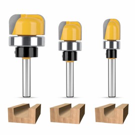 3 Piece Bowl Router Bit Dish Cutter Round Groove Round Nose Router Bit Cutter Carbide Router Trimmer Bit Set U Groove Bit for Bottom Clearing