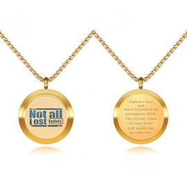 Essential Oil Necklace with 10 Replacement Pads for Yoga, Meditation, Travel and Everyday Wear, Stainless Steel Aromatherapy Pendant Jewelry, Carry Essential Oil Diffuser Necklace (Monogrammed Gold)