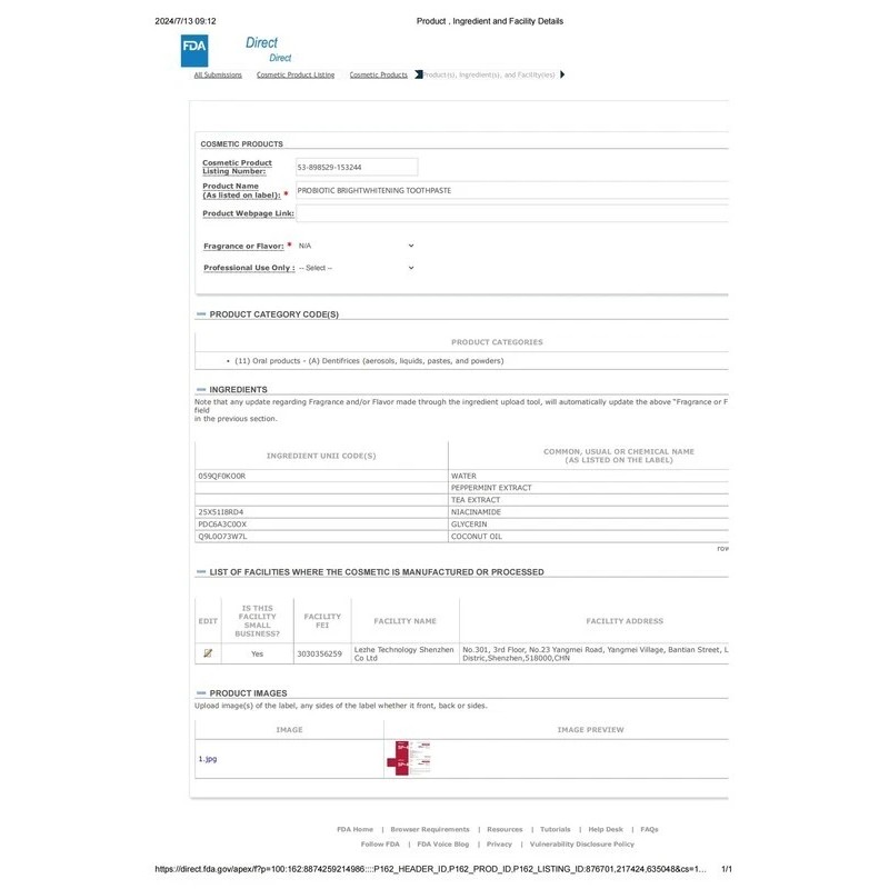 SP-6 Ultra Brightening Probiotics Toothpaste - 120g Sensitive Teeth Whitening