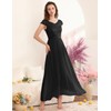 DTESSTELLS Womens Long Beach Bridesmaid Wedding Guest Dresses Formal Black