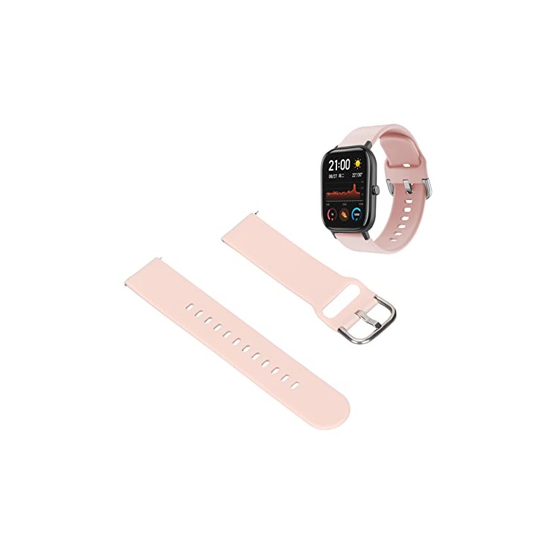 Correa de Reloj Inteligente Cuifati, Silicona Rosa, 20 mm, para