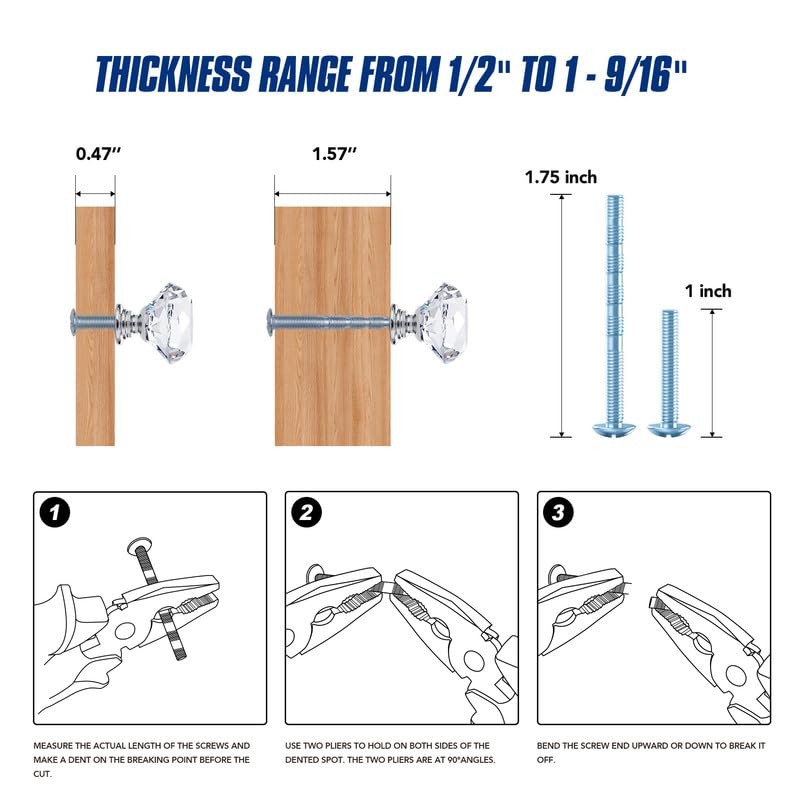 Ravinte Pack of 5 Crystal Drawer Knobs and Handles, Clear