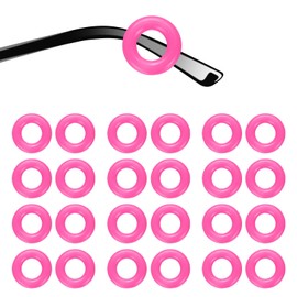 HARFINGTON 12 Pairs Glasses Ear Grip 0.52" Silicone Ring Type Anti-Slip Ear Hook Eyewear Retainer Eyeglass Temple Tips Sleeve Retainer for Glasses Sunglasses Sports Eyeglasses, Rose Red