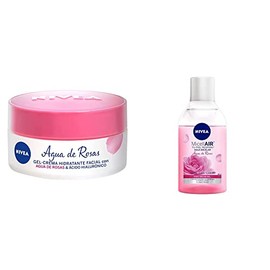 NIVEA Nivea Gel Hidratante Facial Con Agua De Rosas, 50 Ml, color, 50 ml, pack ofpaquete de  Agua Micelar Desmaquillante Agua De Rosas,400ml          