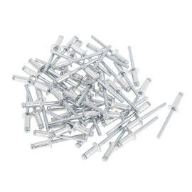 INFINAUTO Open End Large Flange Blind Rivets 4.8mm Grip Diameter 12mm Grip Length 9.5mm Flange Diameter Aluminum Alloy Iron Silver Tone