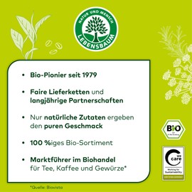 Lebensbaum Bio Sanddorn-Cranberry, 20 Beutel x 2,5 g Früchtetee mit intensiv, fruchtigem Geschmack, 100% Bio, Früchteteemischung