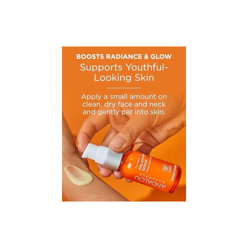 Andalou Naturals Turmeric + C Enlighten Serum, 1.1 Ounce