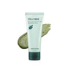 Papa Recipe Tea Tree Control Mud Cream Mask, Hydrating Wash Off Pack, Pore Cleansing Exfoliator, Blackheads & Sensitive Skin, Korean Skincare for Men and Women 100ml, 4.94 oz