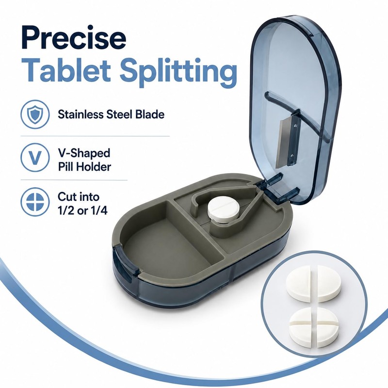 Gtheimn Pill Cutter Splitter for Small, Tiny & Large Pills,