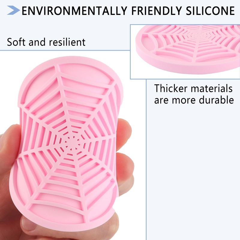 4PCS Silicone Car Coasters,Unique Spider Web Non-Slip Car Cup Holder