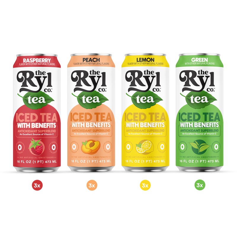 Ryl Iced Tea, Variety Pack, Antioxidant Superblend, No Artificial Ingredients,