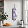 Purple Floral Plastic Bag Holder, Grocery Bag Storage Dispenser, Washable