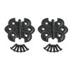 QCAA Butterfly Hinge for Cupboard Door, Matte Black, 2 Pack,