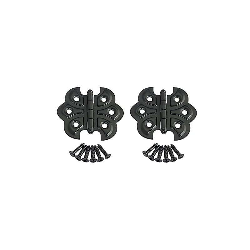 QCAA Butterfly Hinge for Cupboard Door, Matte Black, 2 Pack,