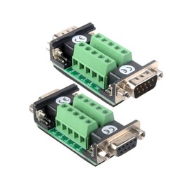 euroharry DB9 D-SUB DB9 Female + Male Connector Board, RS232 RS485 CAN RS422 with DB9 Connector to Terminal Board Signal Module