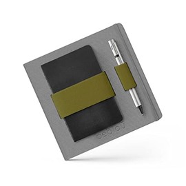 BEBLAU Flex | Smart Notebook with Built-in Portable Organizer | Home Office Solution | Laptop Accessories | Perfect for Phones | Great Gift | Dark Grey and Green | Dotted Pages