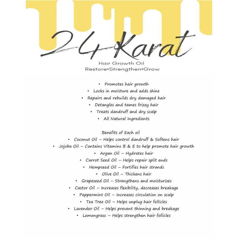 100% Pure 24 Karat Growth Oil