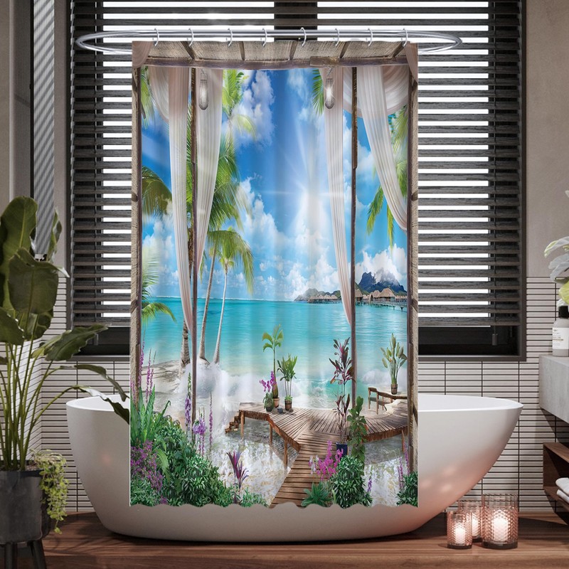 Ulticool Shower Curtain - Beach Sea Nature - 120 x