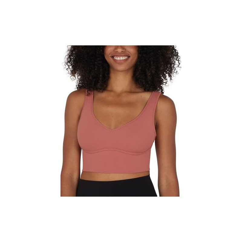 Yogalicious Nude Tech Contouring Cropped Bra Top, Cedarwood, X-Large