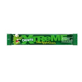 Chewits Xtreme Sour Apple Chews Chews 34g | VIMIX (24 Bars x 34g (Full Box))