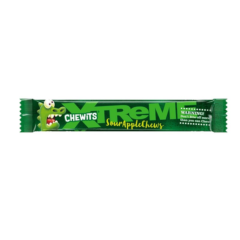 Chewits Xtreme Sour Apple Chews Chews 34g | VIMIX (24