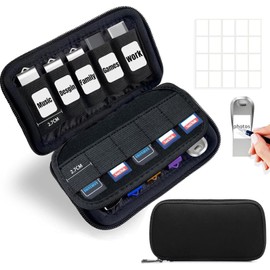 TATMOHIK Aufbewahrung Tasche für Speicherkarte/USB Stick Tasche Klein USB Speicherstick Organizer Schwarz Aufbewahrungbox Case für 10 Speicherkartes und 10 USB Speicher/USB-Flash-Laufwerk/USB Drive