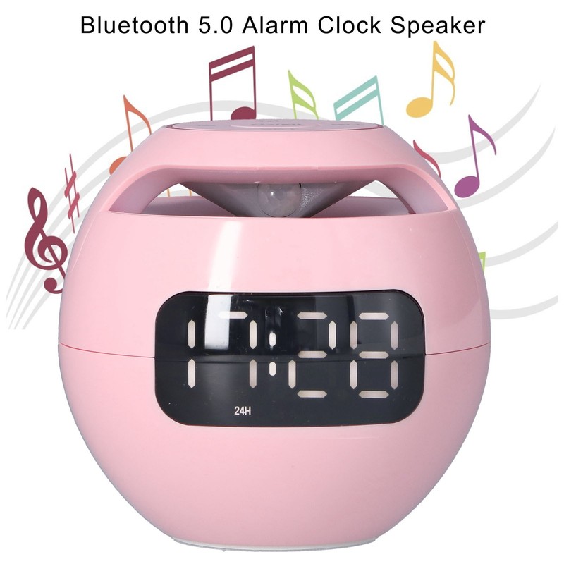 Multifunctional Bluetooth 5.0 Alarm Clock Speaker Rechargeable Ball Shape Portable