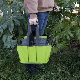 Jeanoko 1PCS Garden Tote Bag, Convenient To Use, Garden Tool Bag Organizer Oxford Cloth with Comfortable Handle for Planting Pruning Transplanting and Weeding