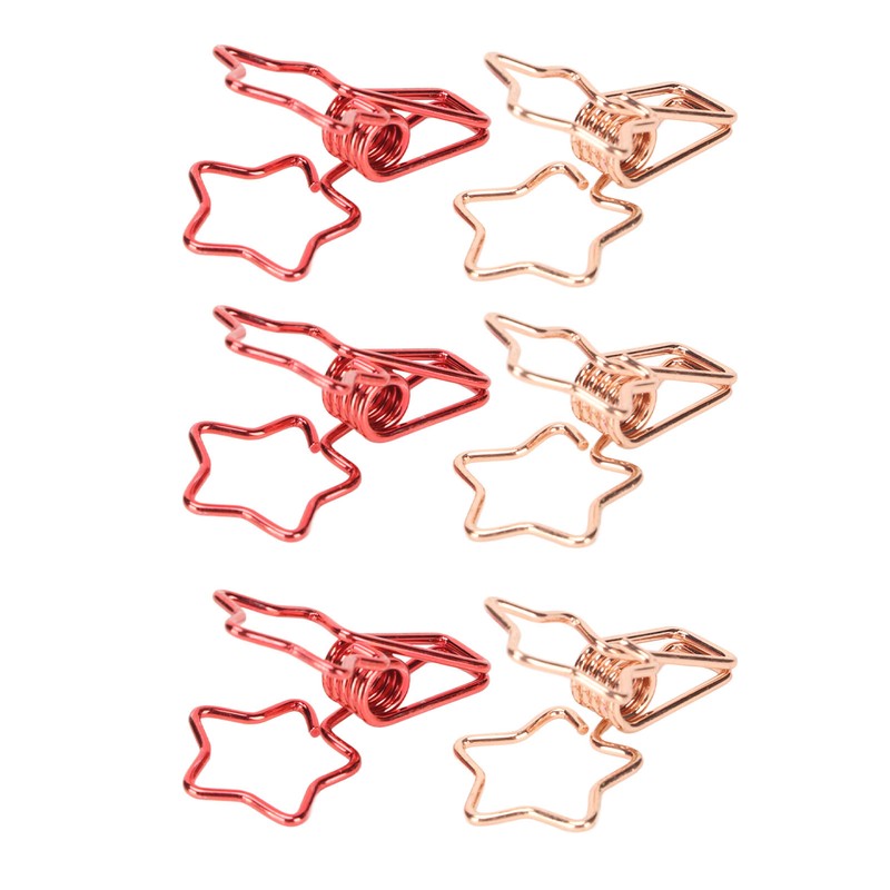 100 Pcs Binder Clips Hollow Cute Star Shape Sturdy Metal