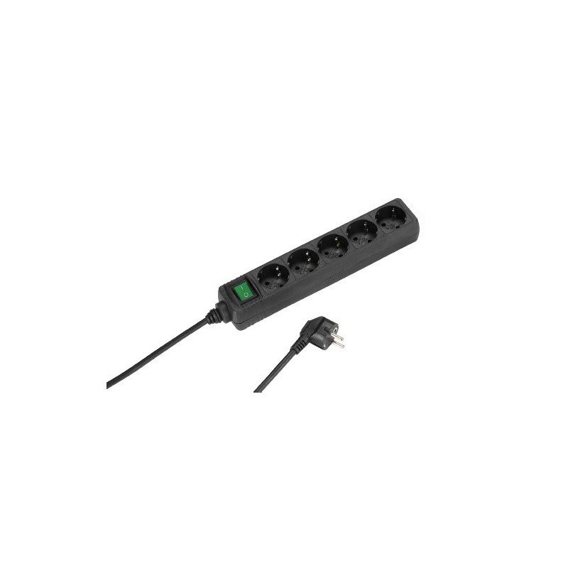 Vivanco EFSA 5X 5S Power Strip switchable KiSi, black, 1,
