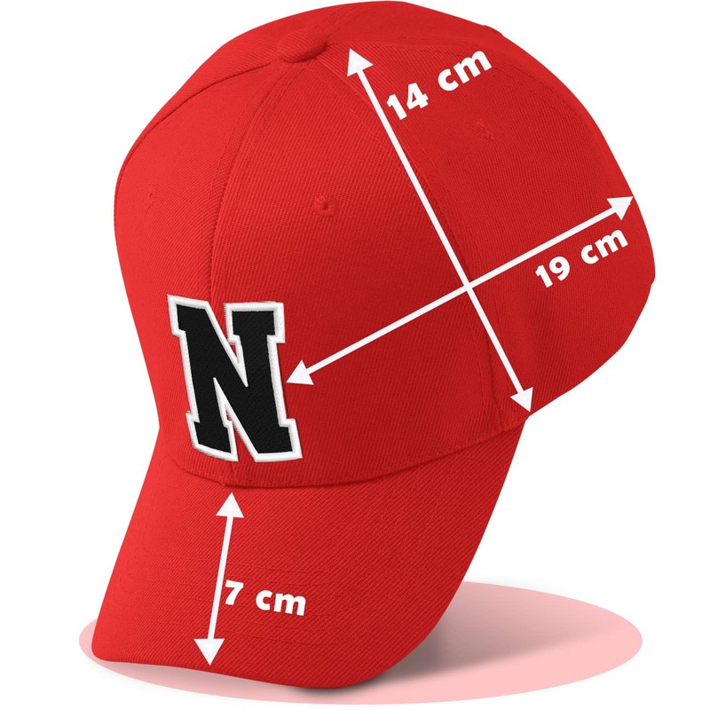 morefaz Unisex Boys Girls Baseball Cap Red Children's Cap Alphabet