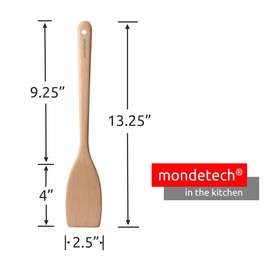 Mondetech Pure Natural Beech Wooden Spatula Turner for Nonstick Cookware