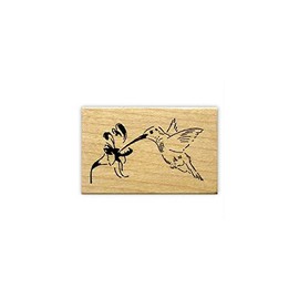 Hummingbird Mounted Rubber Stamp/Bird and Flower #9