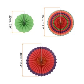 uxcell Hanging Paper Fans Set Round Pattern Paper Garlands Decoration for Party Birthday Graduation Christmas Holiday Wedding Decoration Multicolored（6pcs）