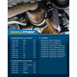 PHILTOP 16658 Front Left Catalytic Converter Kit Compatible with Honda Acura, 2008-2016 Odyssey/Pilot/Accord 3.5L, 2009-2017 MDX/RDX/TL/Ridgeline/TLX/Crosstour RL/ZDX/TSX/RLX 3.5/3.7L(EPA Compliant)