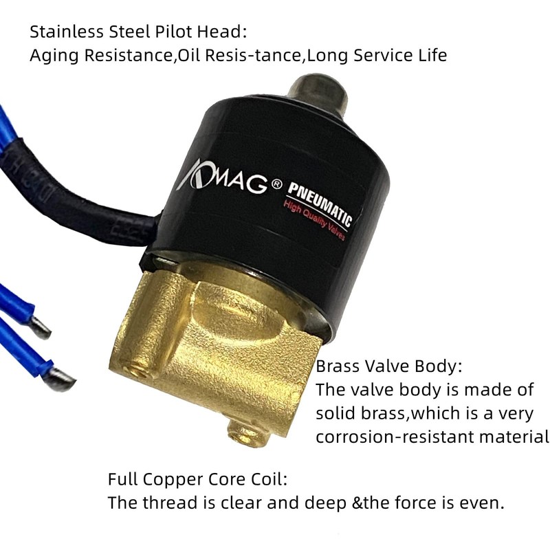 1/4" NPT Brass Electric Solenoid Valve 12V DC Normally Closed