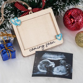 Baby Ultrasound Picture Frame Ornament, Ultrasound Picture Frames, Pregnancy Announcement for Grandma Grandpa, Baby Sonogram Picture Frame Ornament, Baby First Christmas Ornament 2024, Coming Soon