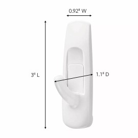 Command Medium White Hooks, Indoor Use, Holds 3 lbs (17001ES)