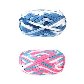 Spldsun 2 Pieces Weaving Yarn, Crochet Yarn, T-Shirt Yarn, Knitting Crochet Yarn, DIY T-Shirt Yarn, for Knitting Crochet Yarn, Basket Weaving Accessories