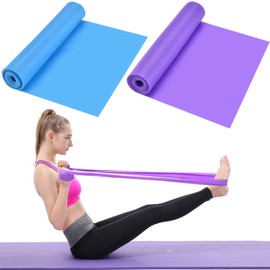 HQdeal 2Pcs 1.5 M Elastic Resistance Exercise Bands, Unisex Resistance Exercise Bands Ideal For Pilates, Yoga, Rehab, Stretching, Ballet, Gym, Strength Training