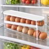 Automatic Rolling Egg Holder for Refrigerator Storage – 2-Tier Space-Saving