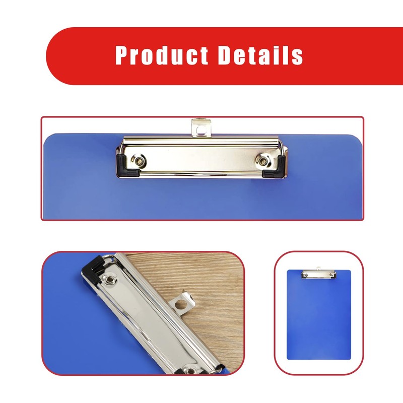 Bojueshaw Plastic Lightweight Clipboard with Low Profile Clip,A4 Letter Size