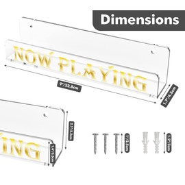 Kamehame Now Playing Vinyl Record Stand, Clear Vinyl Record Holder Wall Mount, Acrylic Album Record Holder Display Your Favorite LP Records, Storage Vinyl Record, Size 9"x1.7"