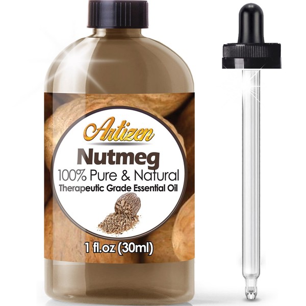 Artizen Nutmeg Essential Oil (100% Pure & Natural - UNDILUTED) Therapeutic Grade - Huge 1oz Bottle - Perfect for Aromatherapy, Relaxation, Skin Therapy & More!