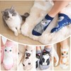 Pilates Grip Socks for Women Cat Design Cute Funny Grippy