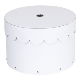 Bigso Box of Sweden Set of 2 Decorative Paper Round Storage Boxes with Lids - Stackable Hat Box Style Storage Containers - Small Box Organisers for Bits & Bobs - White
