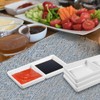 TANEMUDO 16 Pcs Dual Dipping Sauce Bowls with Two Compartments