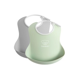 BabyBjörn Baby Bib, 2-pack, Grey/Powder green