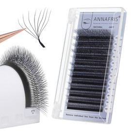 ANNAFRIS 8D Premade Fan W Shape Eyelash Extensions 0.07 D Curl 11mm Volume Self Fanning False Lashes Makeup Supplies Professional Use Lash Extension(0.07 D, 11mm)
