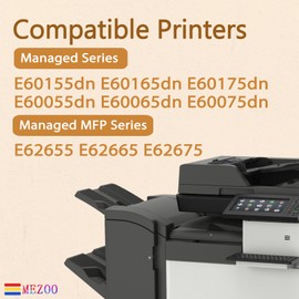 MEZOO W9004MC Toner Cartridge Black with New Chip Replacement for Managed E60155dn E60165dn E60175dn E60055dn E60065dn E60075dn MFP E62655 E62665 E62675 Printer(1-Pack, Black)